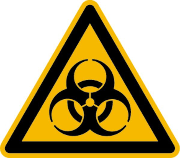 Schilder Klar Warnzeichen Warnung vor Biogefährdung DIN EN ISO 7010-W009, 200 mm Folie selbstklebend, 3143/62