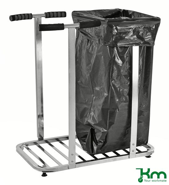 Kongamek Müllsackständer 350 x 350 x 750 mm, Rostfrei, 4 Lenkrollen 2 davon mit Bremse, KM3029MR-S