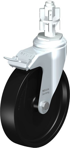 Blickle LKRA-POA 150G-11-FI-E15 Apparate-Lenkrolle mit Rückenloch & Feststeller, Polyamid, Schwarz, 750627