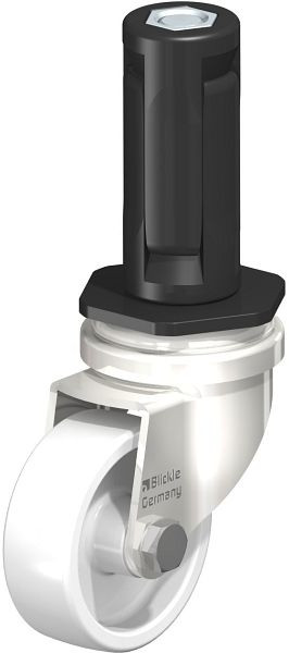 Blickle LRXA-PO 50G-EXR03 Edelstahl-Apparate-Lenkrolle mit Expander, Polyamid, Weiß, 856459