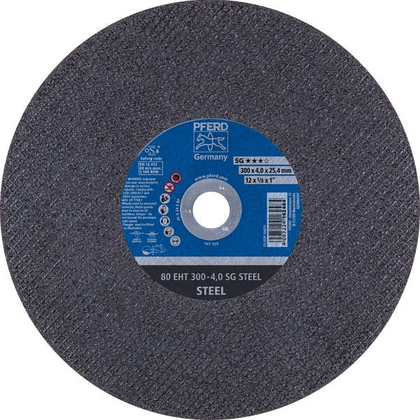 Pferd Trennscheibe 80 EHT 300-4,0 SG STEEL/25,4, VE: 20 Stück, 61329325