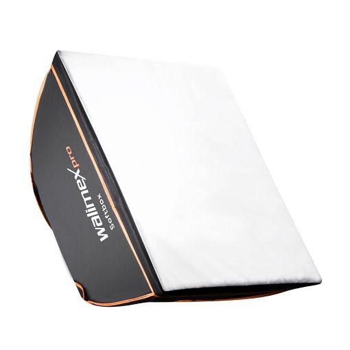 Walimex pro Softbox Orange Line 40x40, inkl. Front- und Zwischendiffusor sowie Transporttasche, 1018773