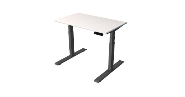 Kerkmann Kompakttisch B 1000 x T 600 mm, elektrisch höhenverstellbar von 630-1270 mm, weiß/anthrazit, 10179010