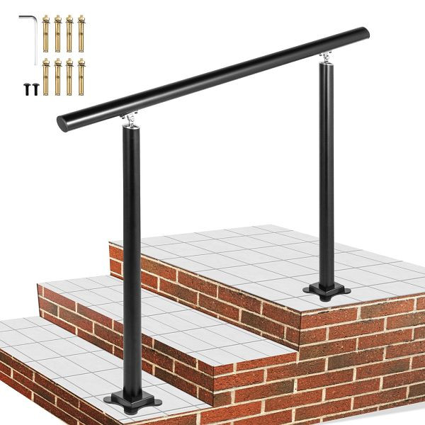 VEVOR Aluminium Treppengeländer außen Geländer 3 ft Schwarz Hauseingangshandlauf, LZLTFS3YCYGHSDLZ1V0