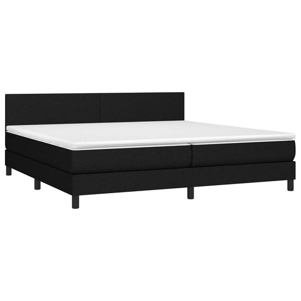 vidaXL Boxspringbett mit Matratze & LED Schwarz 200x200 cm Stoff, 3133023