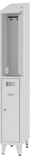 Eurobox Garderobenspind Strom, 1 Abteil, mit Steckdose, 300 mm mit Füßen, 1101-030102