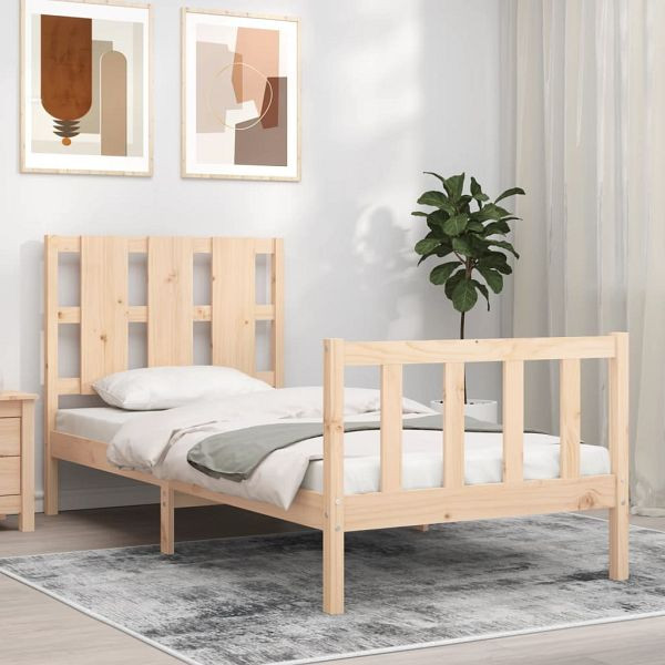 vidaXL Massivholzbett mit Kopfteil 100x200 cm, Top-Qualität, 3192221