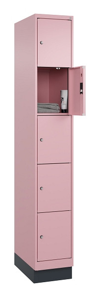 C+P Schließfachschrank Evolo PLUS, mit Sockel, 5 Fächer, 1950x300x500mm, 3015/30, 049020-105 S10024