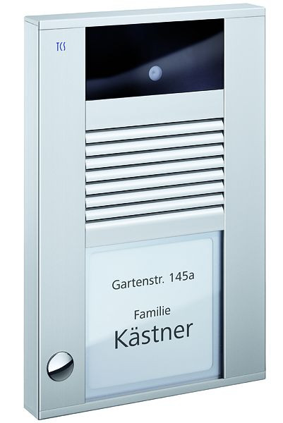 TCS Video-Außenstation mit 130-Grad-Kamera Serie AVD mit 1 Klingeltaste (rechtsbündig), AP silber, AVD14013-0010
