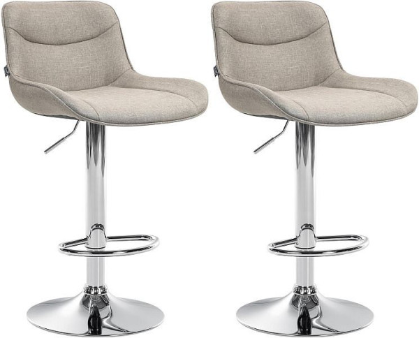 CLP Barhocker Vonore Stoff chrom, taupe, VE: 2 Stück, 325229