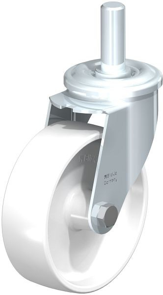 Blickle LEZ-PO 150G-22 Stahlblech-Lenkrolle mit Zapfen, Polyamid, Weiß, 580274