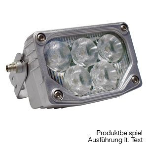 GIFAS SpotLED Strahler, 10-30 VDC oder über Netzgerät 230 VAC / 24 VDC, Abstrahlwinkel 5 x 38°, kaltweiß, Gehäuse silbergrau, 268308
