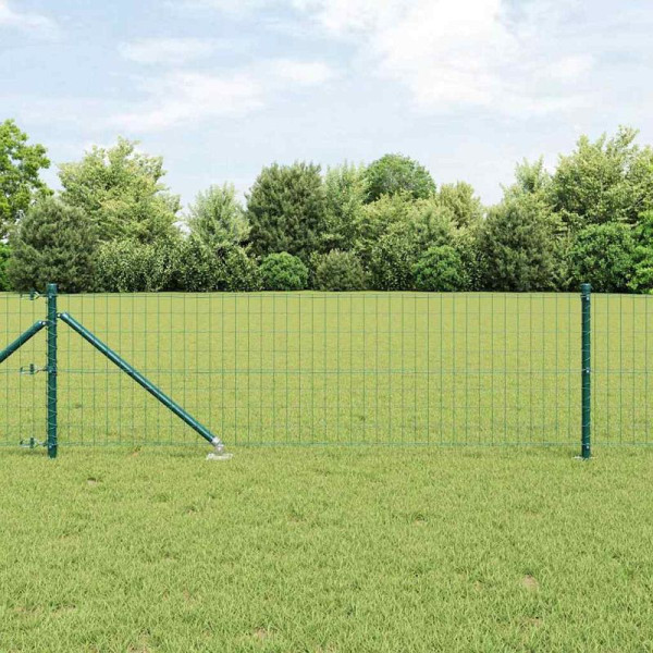 vidaXL Zaun mit Pfosten Grün 0.6 x 50 m Stahl, 3350604