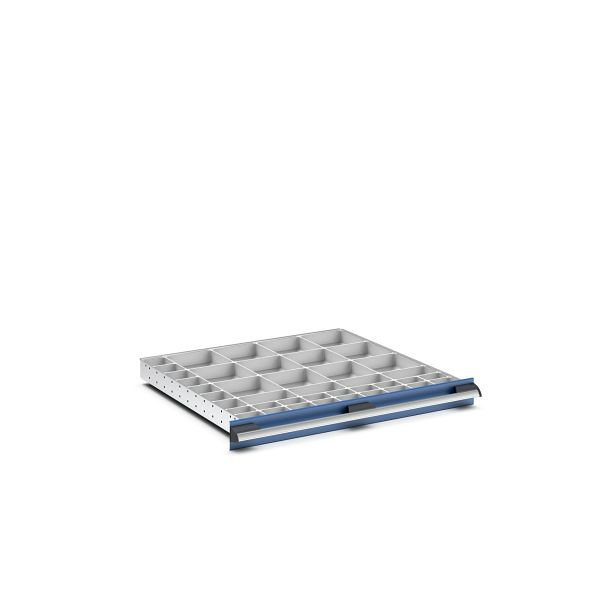 bott cubio Sortiment mit 41 Boxen, BxTxH: 800x750x50mm, Kunststoff / RAL 7035, 43020807