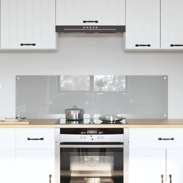 vidaXL Küchenrückwand 2 pcs Hellgrau 70 x 40 cm Gehärtetes Glas, 3415446