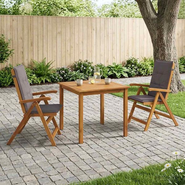 vidaXL 3-teilige Garten-Essgruppe Natur Massivholz Akazie, 3434591
