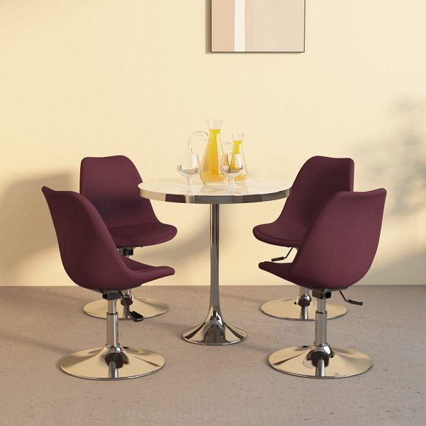 vidaXL Esszimmerstühle 4 Stück Drehbar Lila Stoff, 338333