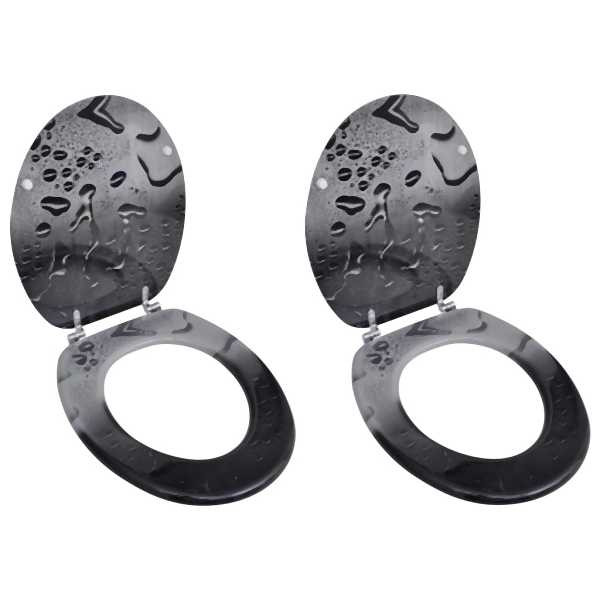 vidaXL Toilettensitze mit Deckel 2 Stück MDF Wasser, 275916