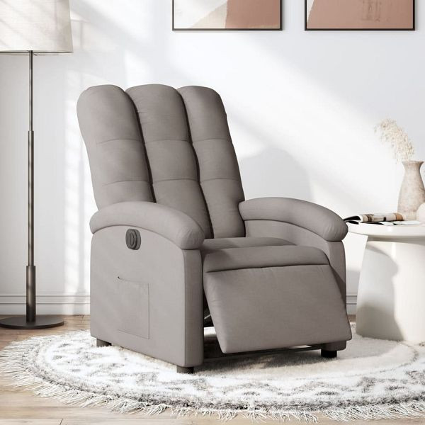 vidaXL Relaxsessel Elektrisch Taupe Stoff, 3204076, 8721012165649