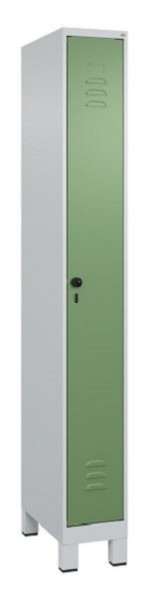 C+P Umkleidespind Classic PLUS, Füße, 1950x250x500mm, 7035/6011, Drehriegel, 080010-19 S10006