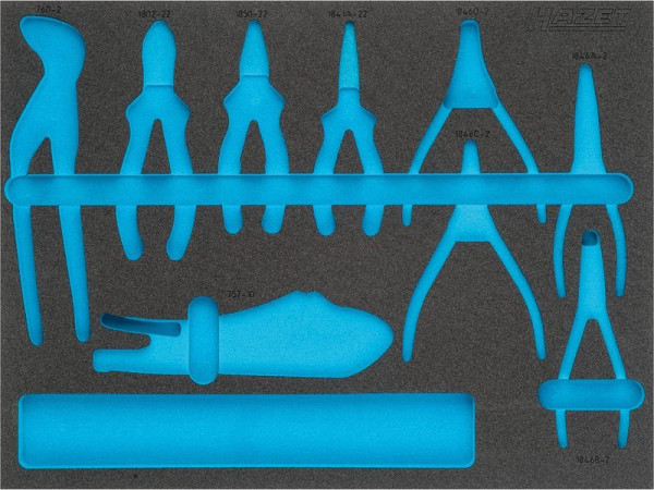 Hazet 2-Komponenten Weichschaum-Einlage, für 163-370/9, Abmessungen / Länge: 519 mm x 392 mm Ordnungssystem Größe: 3/3+ (519 x 392 mm), 163-370L