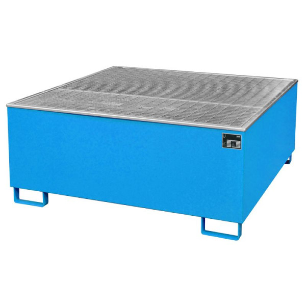 STEIN HGS Auffangwanne AW/PE, mit PE-Kunststoffeinsatz, 1000 Liter, RAL 5012 lichtblau, Gesamthöhe 630 mm, lackiert, 1 IBC 1000 Liter, 79188.0009