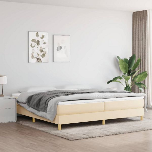 vidaXL Bettgestell ohne Matratze Creme 200x200 cm Stoff, 3120643