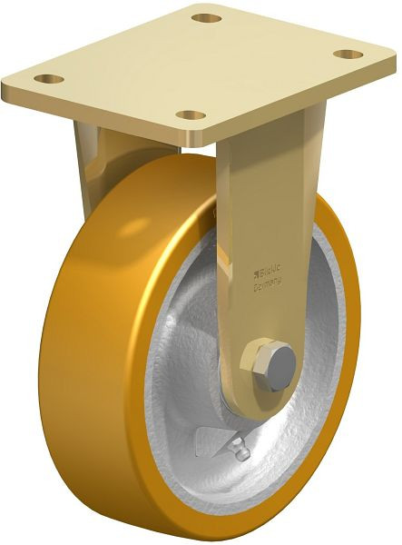 Blickle BS-GTH 160K Stahlgeschweißte Schwerlast-Bockrolle, Blickle Extrathane®, Hellbraun, 267344