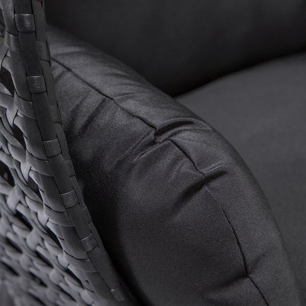 HOME DELUXE Polyrattan Hängesessel TWIN Schwarz mit Regenabdeckung