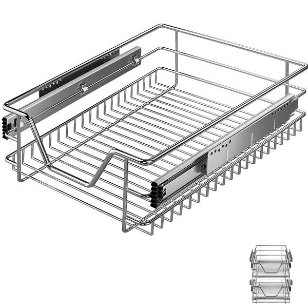 casaria Teleskopschublade 2er-Set 40cm Schrankbreite Außenmaß, 993300