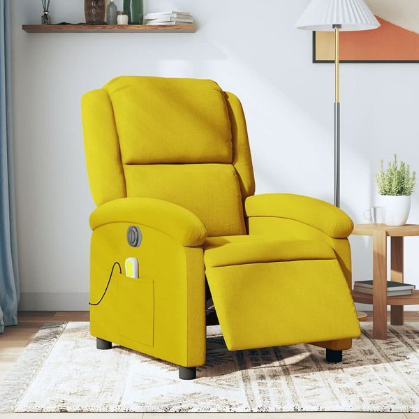 vidaXL Massagesessel Elektrisch Gelb Samt, 3204296, 8721012167841