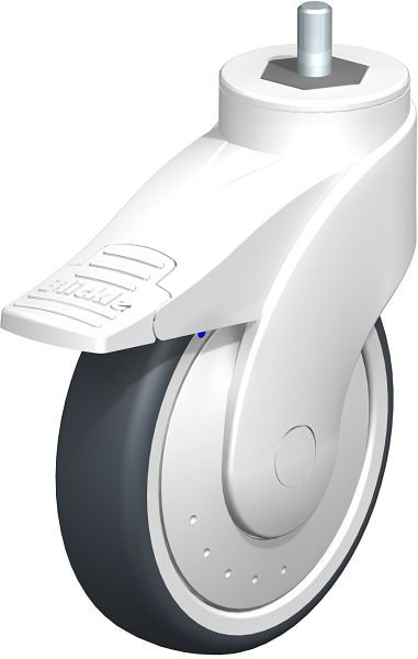 Blickle LWKXE-TPA 126XK-FI-ELS-FK-GSX10 Kunststoff-Lenkrolle WAVE, rostfrei, mit Gewindestift & Feststeller, Thermoplastisches Gummi-Elastomer, 752329