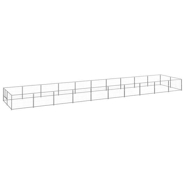vidaXL Hundezwinger Silbern 20 m² Stahl, 3082126, 8720286664001