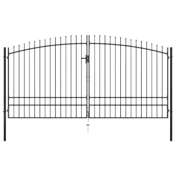 vidaXL Doppelflügel-Gartentor mit Speerspitzen 400 x 248 cm, 145742