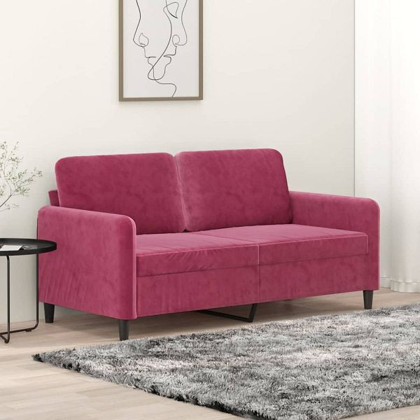 vidaXL 2-Sitzer-Sofa Weinrot 140 cm Samt, Füllung: Schaumstoff, 359446