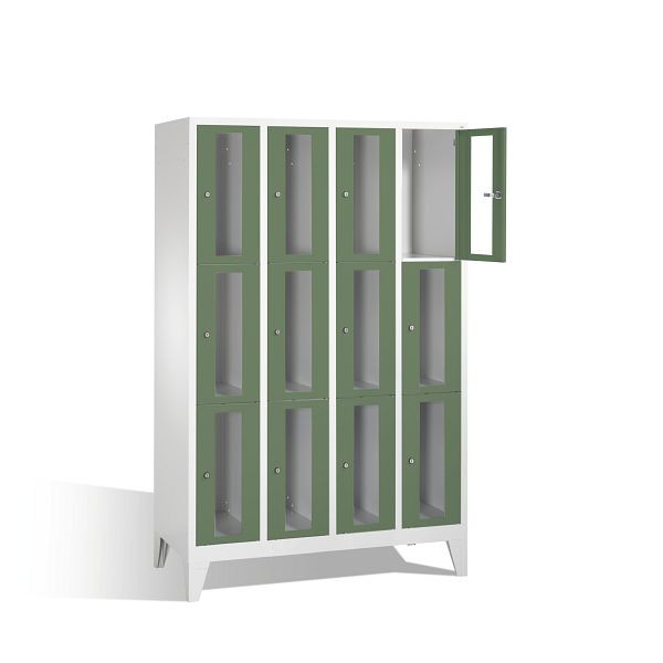 C+P Schließfachschrank Classic, H1850xB1190xT500mm, Farbe: Lichtgrau / Resedagrün, 8010A403 S10003