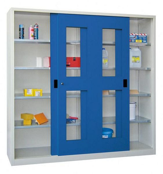 Pavoy Schiebetürenschrank 1950/400/2000, Böden gepulvert, Sichtfenster, 30302-200-491-910300