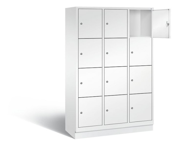 C+P Schließfachschrank Evolo, H1800xB1200xT500mm, Farbe: Verkehrsweiß, 48020-324 S10234