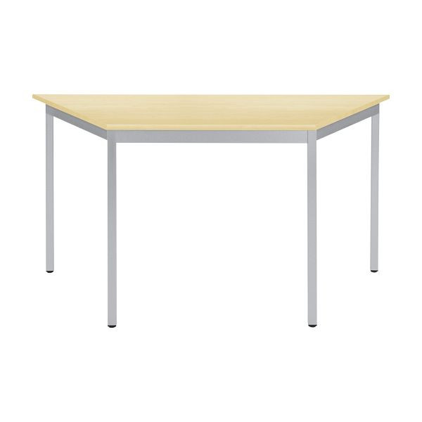 Bisley Mehrzwecktisch, Trapezförmig, Breite 1200 mm, Tiefe 600 mm, 25mm Tischstärke, 300 aluminium x MP ahorn, MTC25T1206MP300