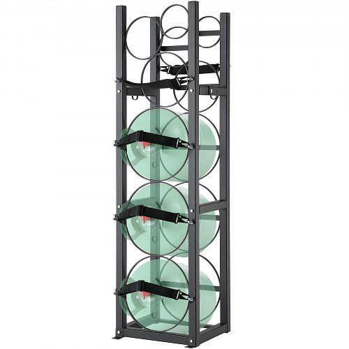 VEVOR Kältemitteltankgestell, 3 weitere kleine Flaschentanks, 12,79 x 12,99 x 47,12 Zoll, Halterungen für Freon, Gase, Sauerstoff, QPCFJ305MM283UO4CV0