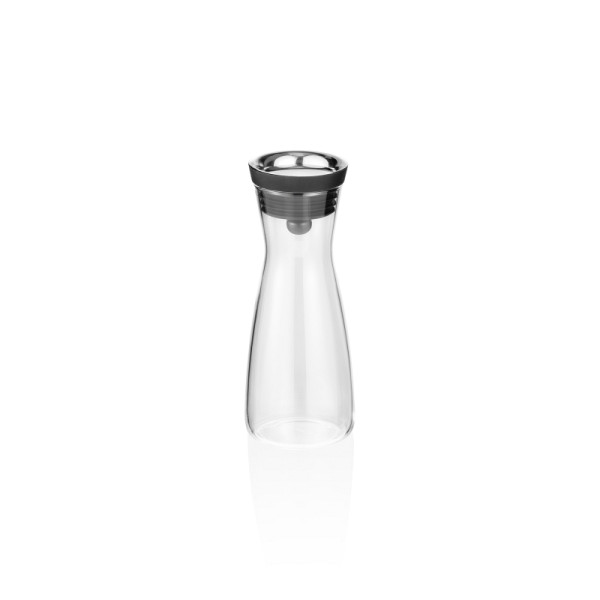 WAS Karaffe, 0,8 L, Ø 6,5 cm, Borosilikatglas, Edelstahl, Silikon, 1826080