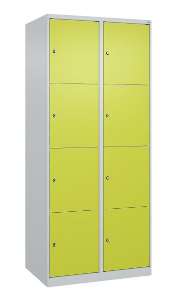 C+P Schließfachschrank Classic PLUS, 2 Abteile mit je 4 Fächern, 1850x800x500mm, 7035/0024, 080000-224 S10009