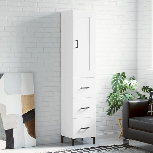 vidaXL Highboard Weiß 34,5x34x180 cm Holzwerkstoff, 3200193
