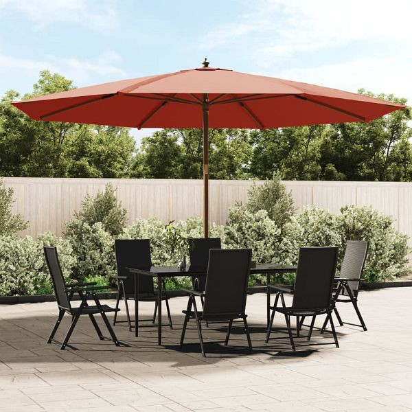vidaXL Sonnenschirm mit Holzmast Terrakotta 400x273 cm, 363180