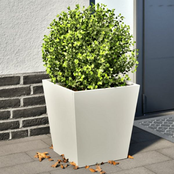 vidaXL Pflanzkübel 2 Stk. Weiß 40x40x40 cm Stahl, 851055