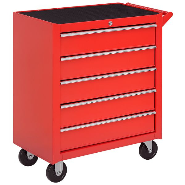 DURHAND Rollschrank, Werkzeugschrank für Garage, Schuppen, Stahl, 69L x 33B x 75H cm, Rot, B20-055