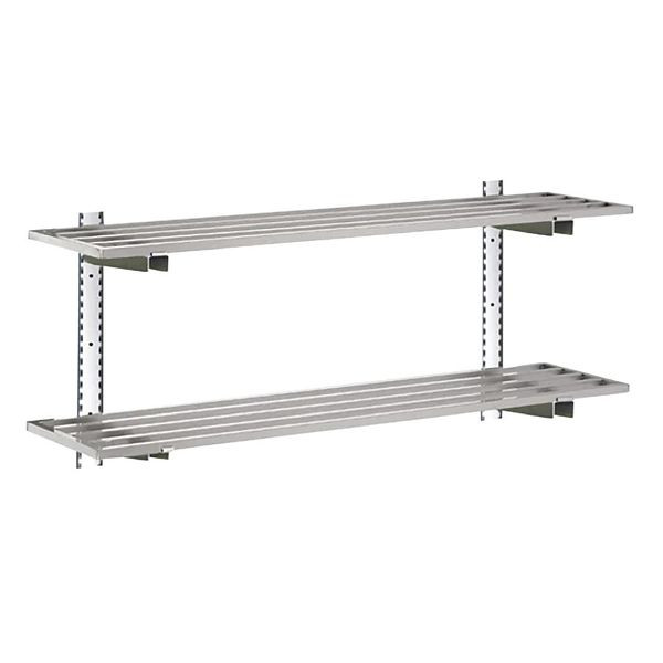 Gastro M Komplettes Regal 2 Ebenen 120x40cm - Komplettes Montageset (ohne Schrauben), HZ772