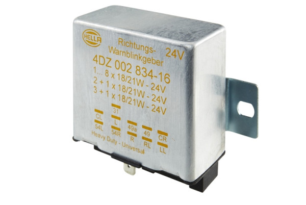 HELLA Blinkgeber, 24V, 11-polig, Anbau, elektronisch, mit Halter, 4DZ 002 834-162