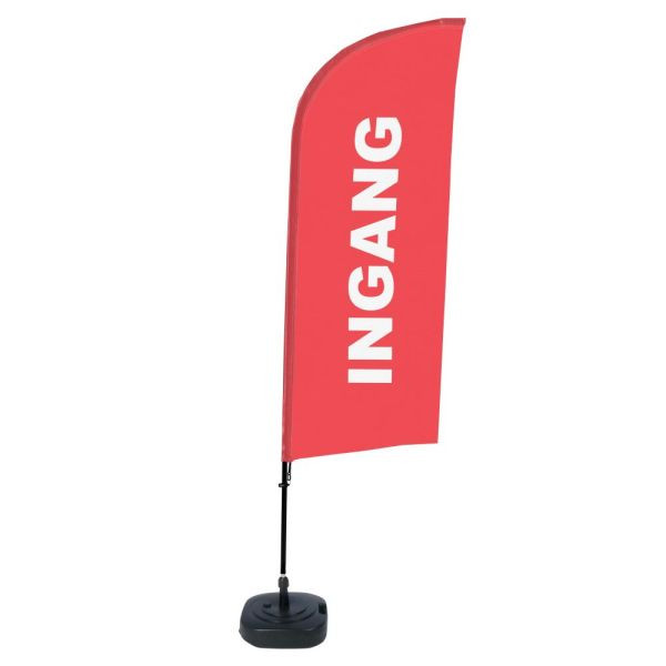 Showdown Displays Beachflag Alu Wind Komplett-Set Eingang Rot Niederländisch, BFAW310-WT21-I128