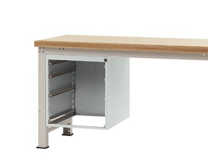 Manuflex Leergehäuse PROFI für Werkbanktische stationär, Nutzhöhe 500 mm für Werkbanktiefe 700 mm, Lichtgrau, ZB4431.7035